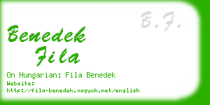 benedek fila business card